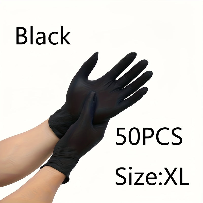 PrimeMarket™ ProShield Black Nitrile Disposable Gloves (50PCS) – Powder-Free, Heavy-Duty & Touchscreen Compatible