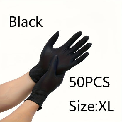 PrimeMarket™ ProShield Black Nitrile Disposable Gloves (50PCS) – Powder-Free, Heavy-Duty & Touchscreen Compatible