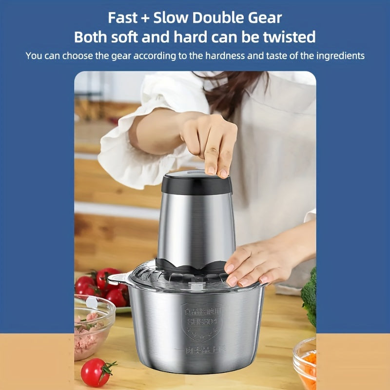 ProChef™ 2L Electric Stainless Steel Food Processor – Powerful Multi-Function Kitchen Chopper