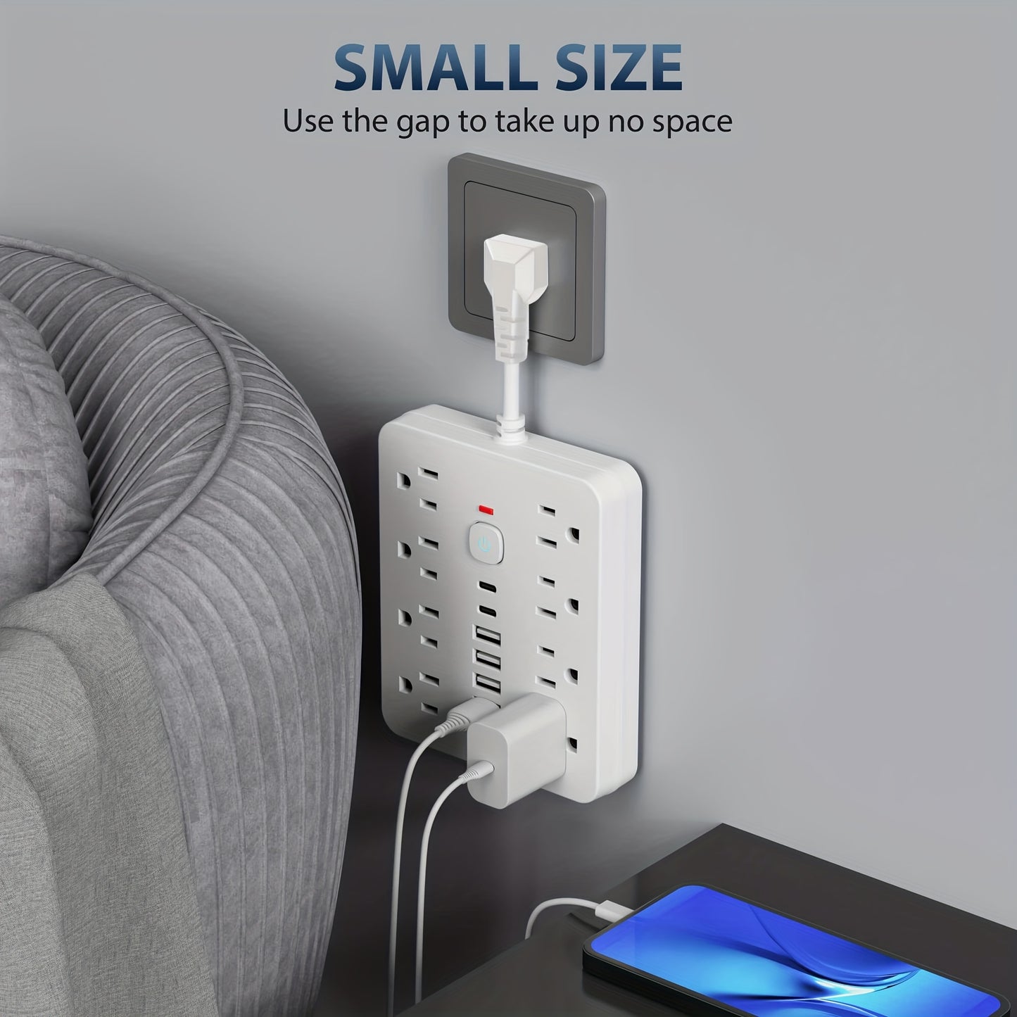 PrimeMarket™ PowerMax 14-In-1 Wall Outlet Extender with USB Ports & Smart Switch – Surge Protected Power Strip