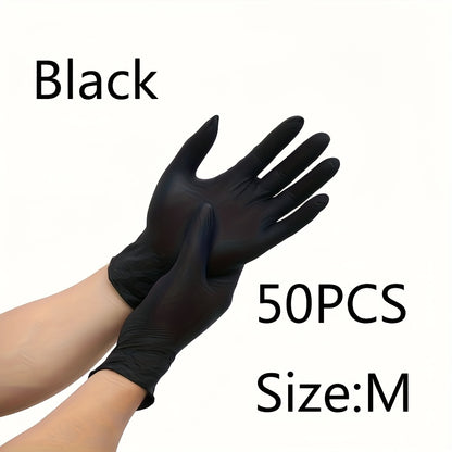 PrimeMarket™ ProShield Black Nitrile Disposable Gloves (50PCS) – Powder-Free, Heavy-Duty & Touchscreen Compatible