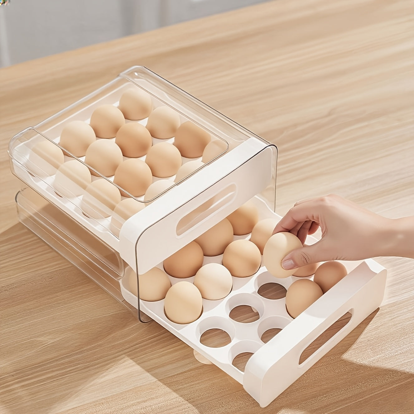 Primemarket™ 32-Grid Double Layer Storage Organizer – Large Capacity Drawer System for Kitchen & Home
