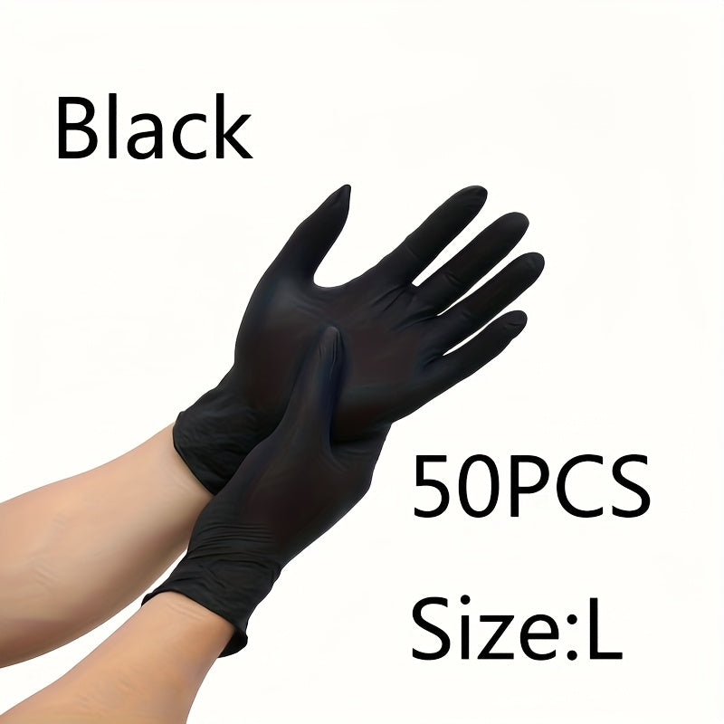 PrimeMarket™ ProShield Black Nitrile Disposable Gloves (50PCS) – Powder-Free, Heavy-Duty & Touchscreen Compatible