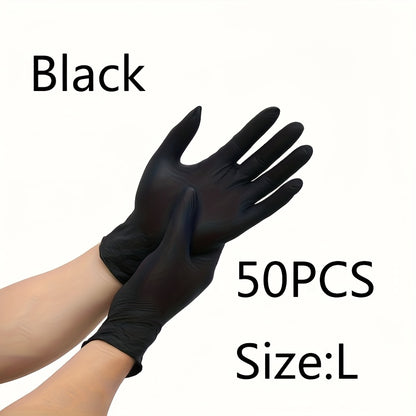 PrimeMarket™ ProShield Black Nitrile Disposable Gloves (50PCS) – Powder-Free, Heavy-Duty & Touchscreen Compatible