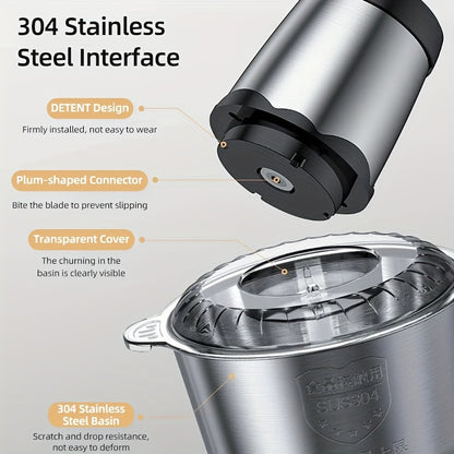 ProChef™ 2L Electric Stainless Steel Food Processor – Powerful Multi-Function Kitchen Chopper
