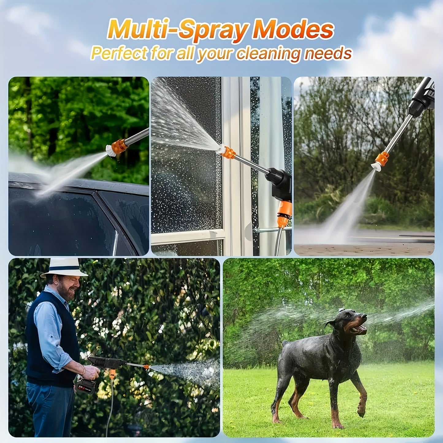 PrimeMarket™ HydroForce Pro Cordless High-Pressure Washer – Portable Rechargeable Power Cleaner with Dual Battery System