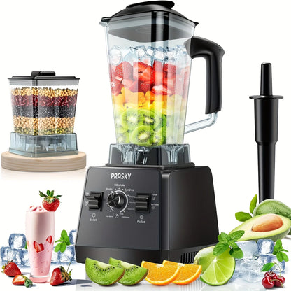 PrimeMarket ProBlend 2400W High-Performance Blender & Grinder Combo – 68oz BPA-Free Pitcher, 6-Blade Stainless Steel, Ice Crushing & Smoothie Power