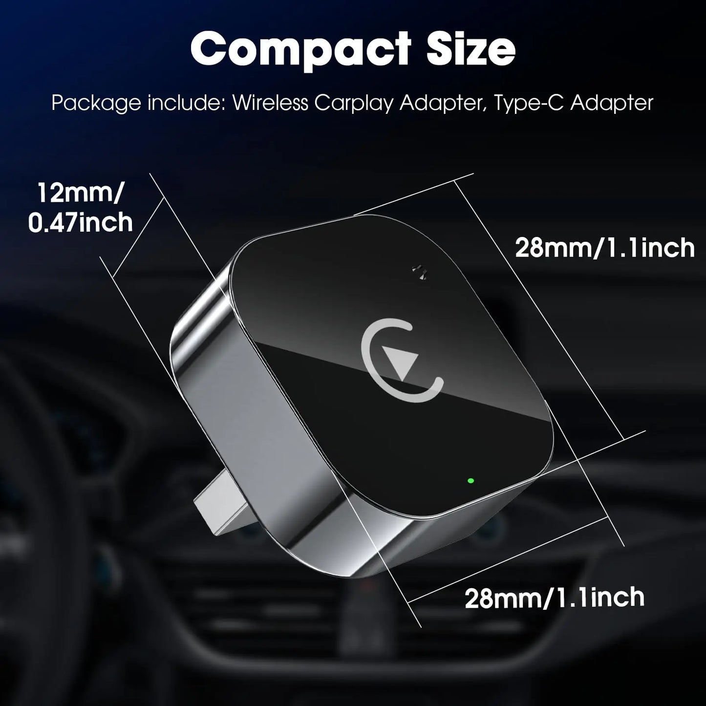 Wireless Carplay Adapter Plug and Play Wired to Wireless Carplay Dongle for iPhone iOS Auto Car Navigation