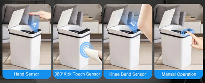 PrimeMarket™ SmartMotion 12L Automatic Touchless Trash Can – 2 Pack Motion Sensor Garbage Bin with Soft-Close Lid for Bathroom & Bedroom