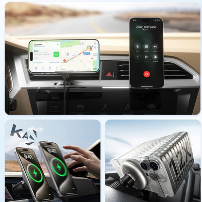 Magnetic Wireless Car Charger Mount 15W – Compatible with iPhone 12 / 13 / 14 / 15 / 16 Series – Fast Charging Magnetic Phone Holder for Car Vent