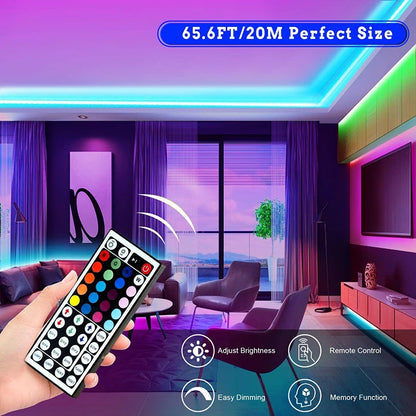 PRIME MARKET™ 40M RGB LED Strip Lights with Remote – Smart Color Changing Light Kit for Bedroom, Gaming Room & Home Deco