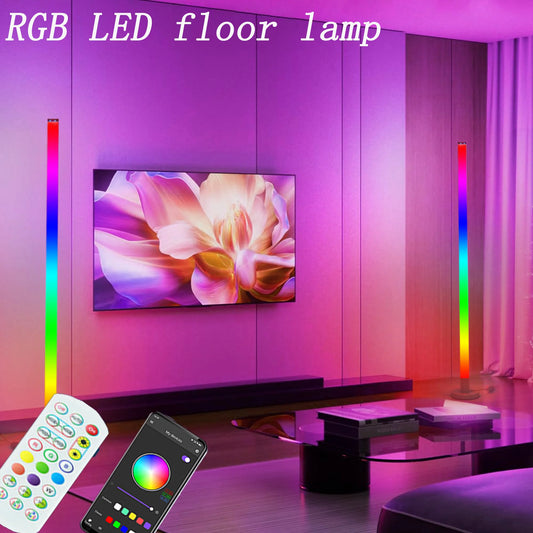 150cm Smart RGB LED Corner Floor Lamp – App & Remote Control Ambient Light for Bedroom, Gaming & Living Room