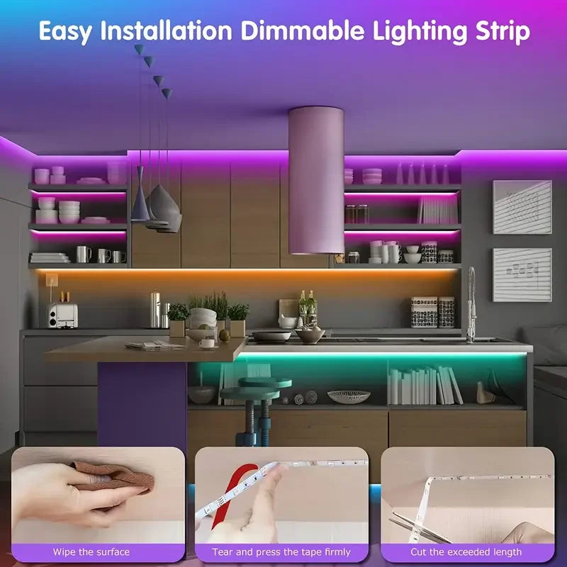 PRIME MARKET™ 40M RGB LED Strip Lights with Remote – Smart Color Changing Light Kit for Bedroom, Gaming Room & Home Deco