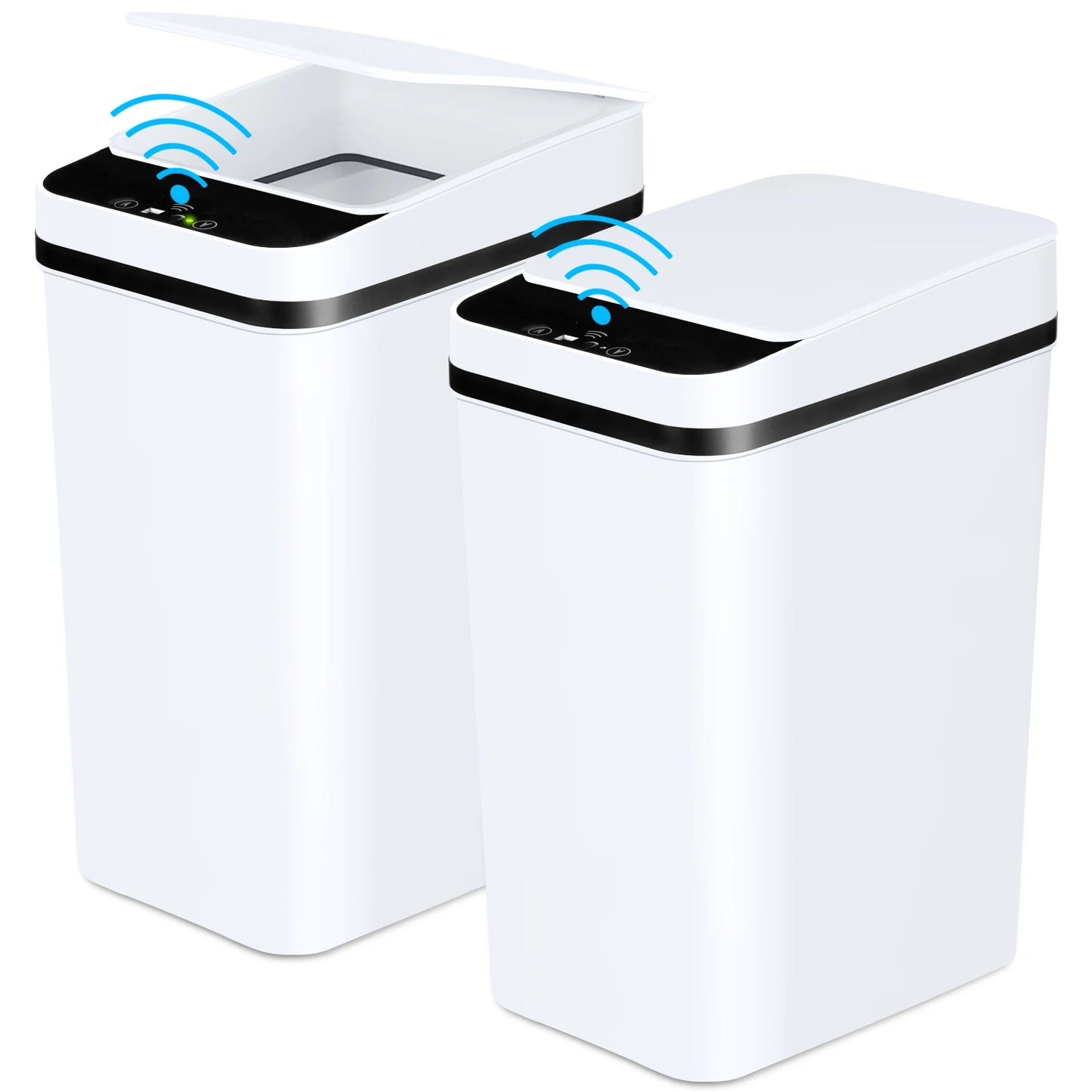 PrimeMarket™ SmartMotion 12L Automatic Touchless Trash Can – 2 Pack Motion Sensor Garbage Bin with Soft-Close Lid for Bathroom & Bedroom