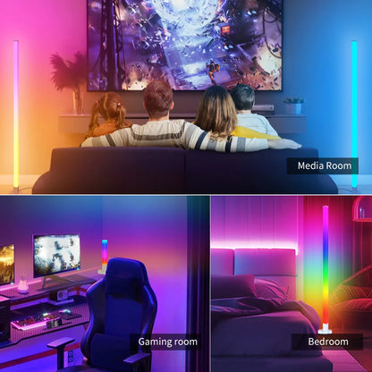 150cm Smart RGB LED Corner Floor Lamp – App & Remote Control Ambient Light for Bedroom, Gaming & Living Room