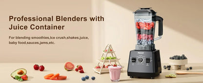 PrimeMarket ProBlend 2400W High-Performance Blender & Grinder Combo – 68oz BPA-Free Pitcher, 6-Blade Stainless Steel, Ice Crushing & Smoothie Power