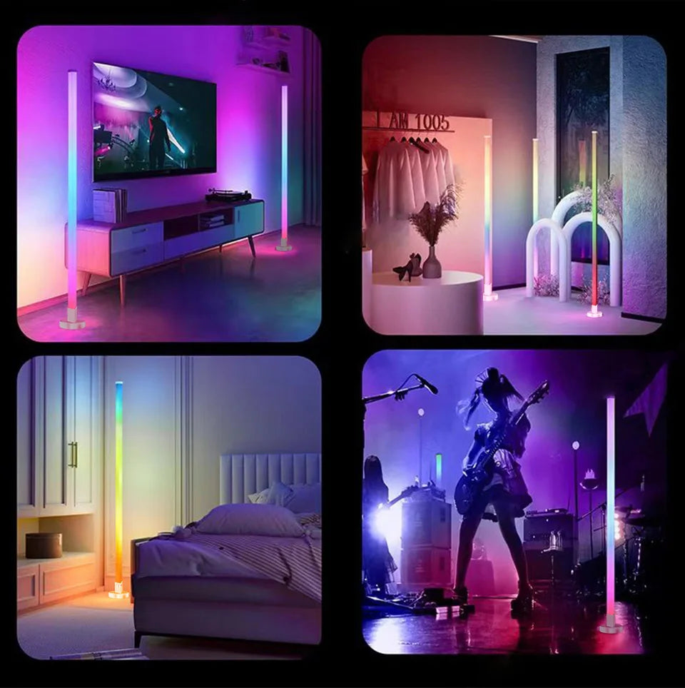 150cm Smart RGB LED Corner Floor Lamp – App & Remote Control Ambient Light for Bedroom, Gaming & Living Room