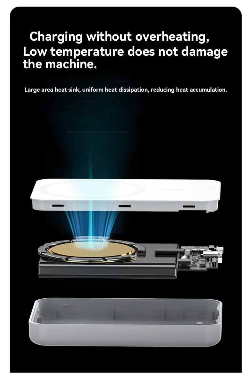 50000mAh Magnetic Wireless Power Bank – 22.5W Fast Charging Portable Battery (Black & White)