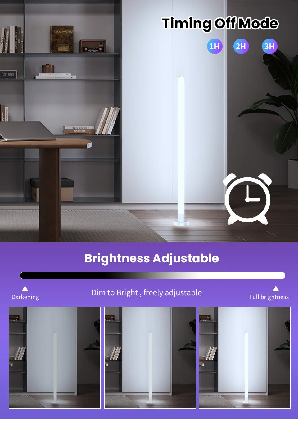 150cm Smart RGB LED Corner Floor Lamp – App & Remote Control Ambient Light for Bedroom, Gaming & Living Room