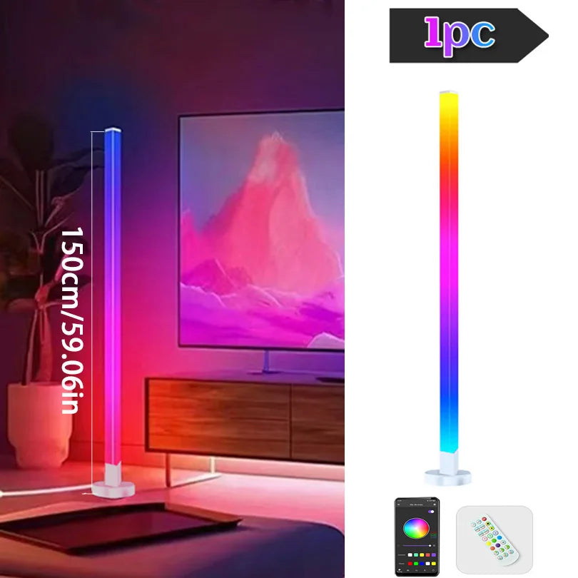 150cm Smart RGB LED Corner Floor Lamp – App & Remote Control Ambient Light for Bedroom, Gaming & Living Room
