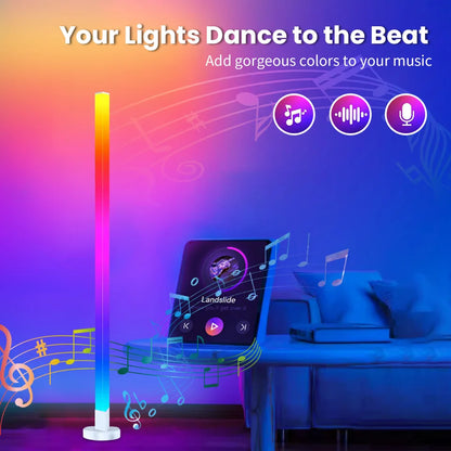 150cm Smart RGB LED Corner Floor Lamp – App & Remote Control Ambient Light for Bedroom, Gaming & Living Room