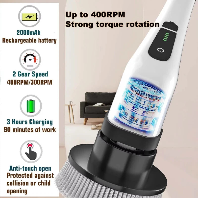 PrimeClean™ 360° Power Scrubber – Effortless Deep Cleaning