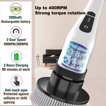 PrimeClean™ 360° Power Scrubber – Effortless Deep Cleaning