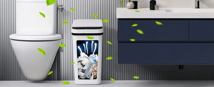 PrimeMarket™ SmartMotion 12L Automatic Touchless Trash Can – 2 Pack Motion Sensor Garbage Bin with Soft-Close Lid for Bathroom & Bedroom