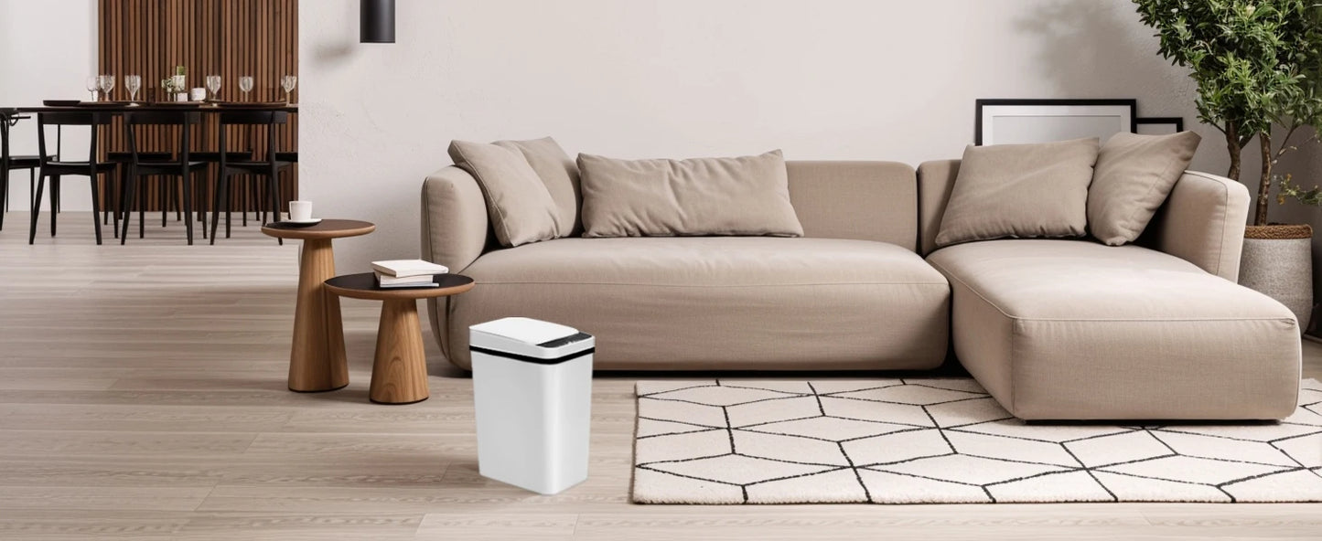 PrimeMarket™ SmartMotion 12L Automatic Touchless Trash Can – 2 Pack Motion Sensor Garbage Bin with Soft-Close Lid for Bathroom & Bedroom