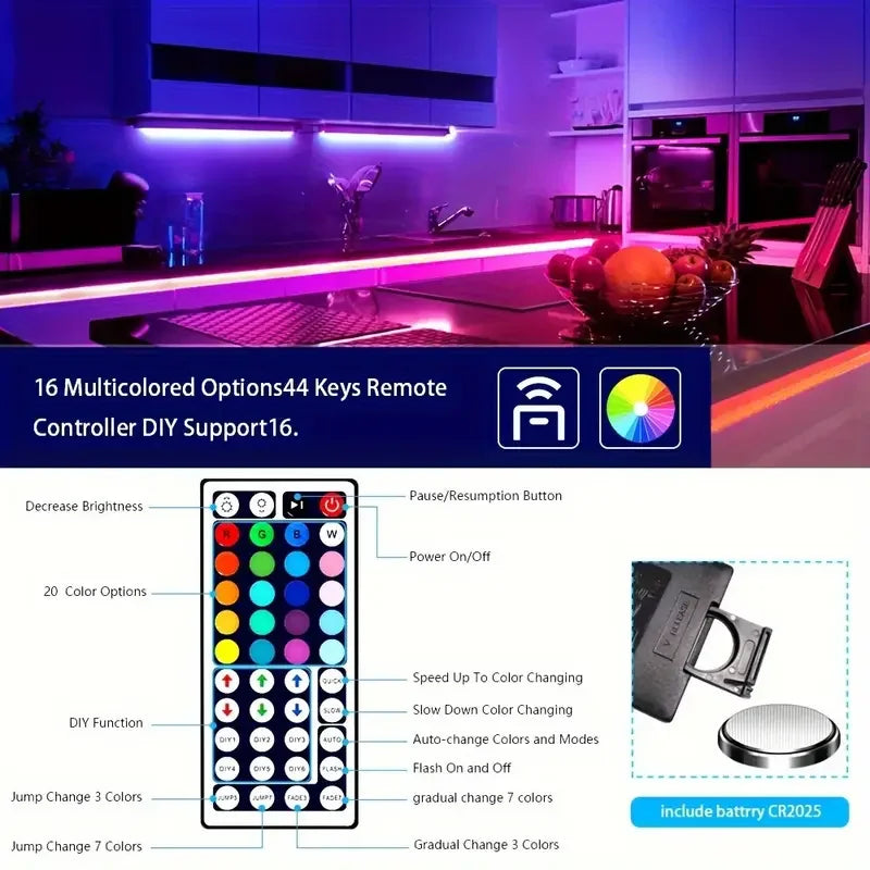 PRIME MARKET™ 40M RGB LED Strip Lights with Remote – Smart Color Changing Light Kit for Bedroom, Gaming Room & Home Deco