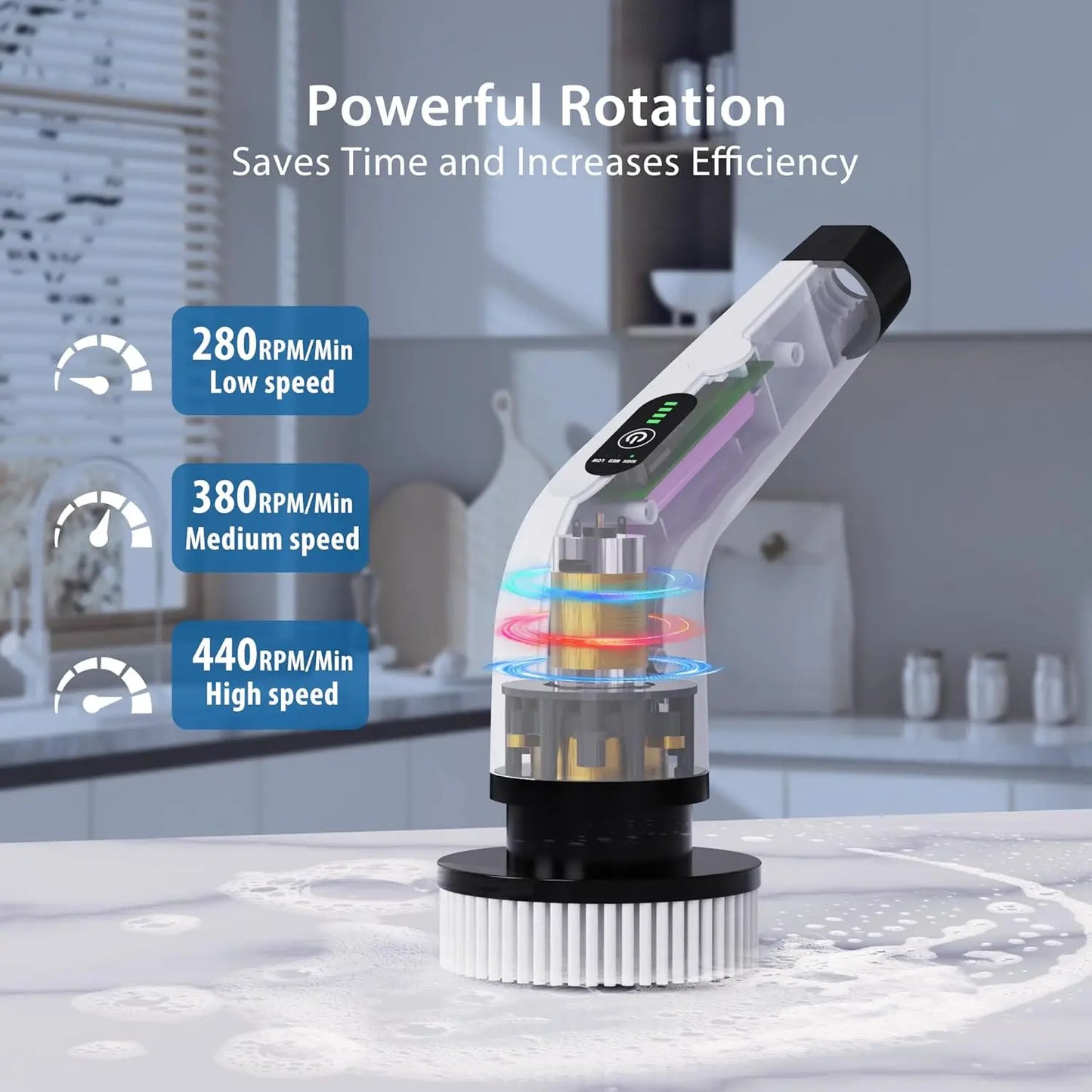 PrimeClean™ 360° Power Scrubber – Effortless Deep Cleaning