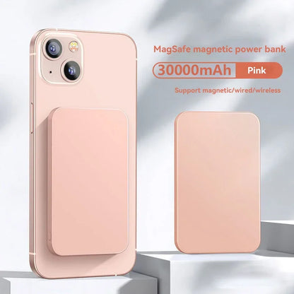 50000mAh Magnetic Wireless Power Bank – 22.5W Fast Charging Portable Battery (Black & White)