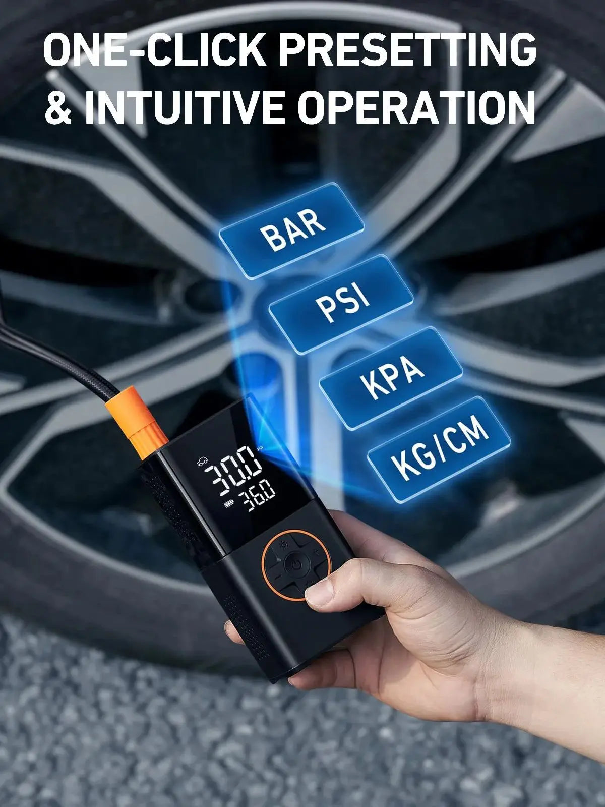 PrimeAir™ Wireless Digital Tire Inflator – 150PSI High Power Compressor