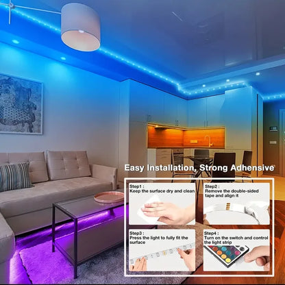 PRIME MARKET™ 40M RGB LED Strip Lights with Remote – Smart Color Changing Light Kit for Bedroom, Gaming Room & Home Deco