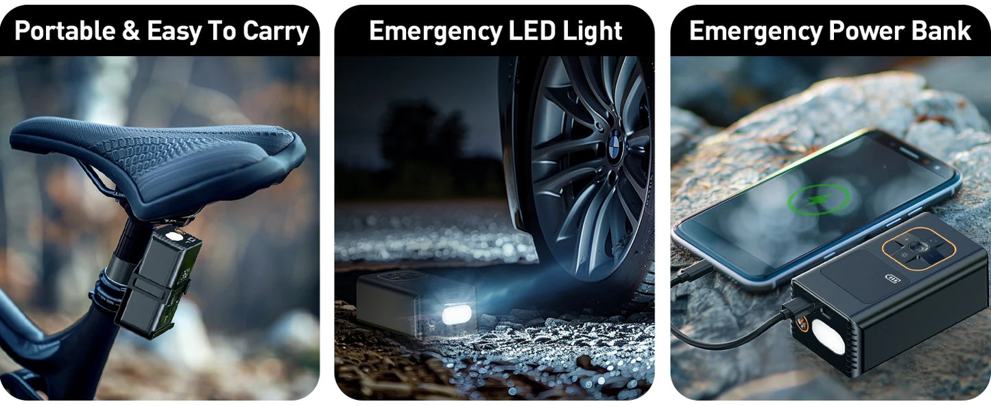 PrimeAir™ Wireless Digital Tire Inflator – 150PSI High Power Compressor