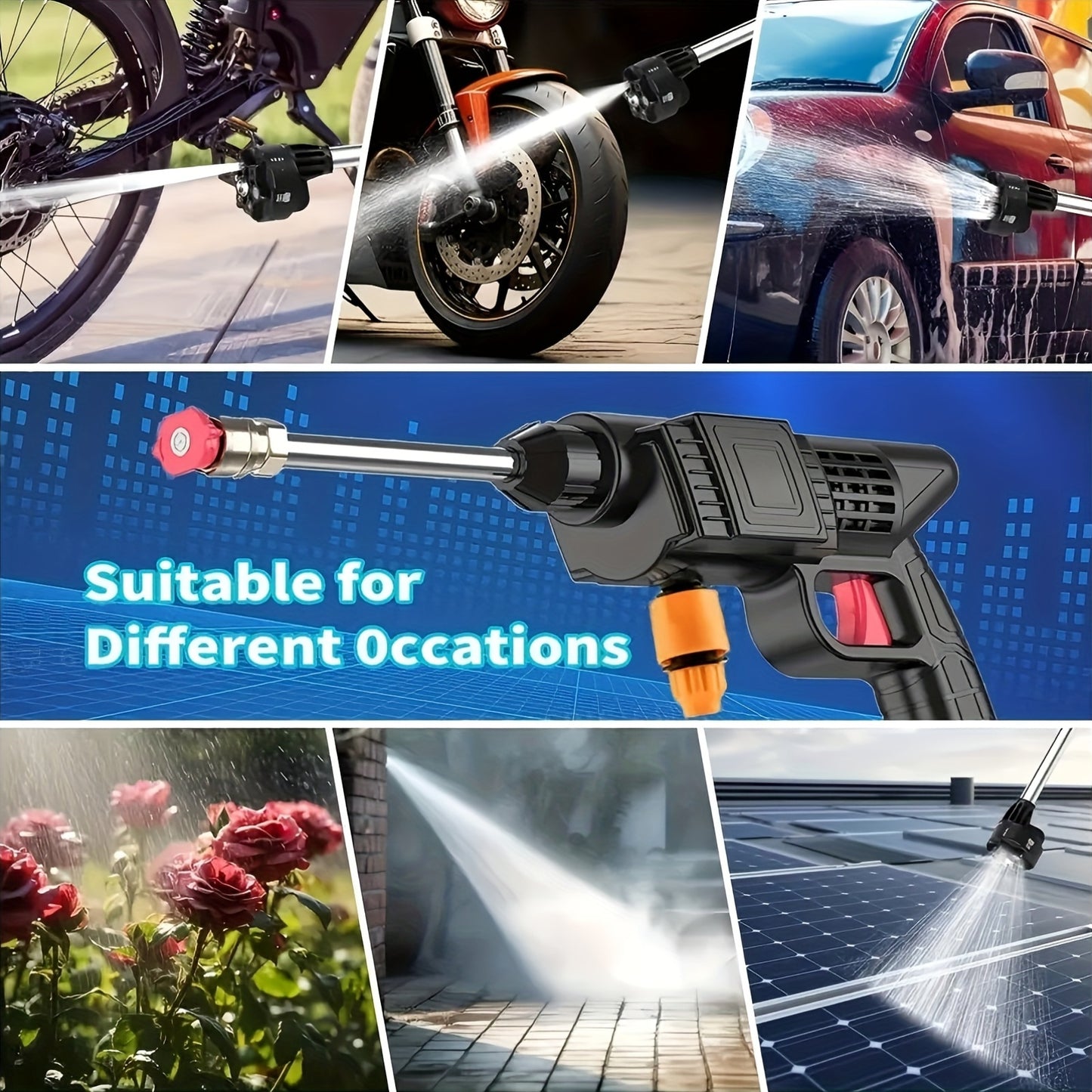 PrimeMarket™ HydroForce Pro Cordless High-Pressure Washer – Portable Rechargeable Power Cleaner with Dual Battery System